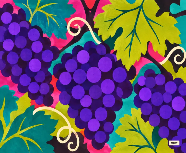 Grape illustration from the GROW calendar